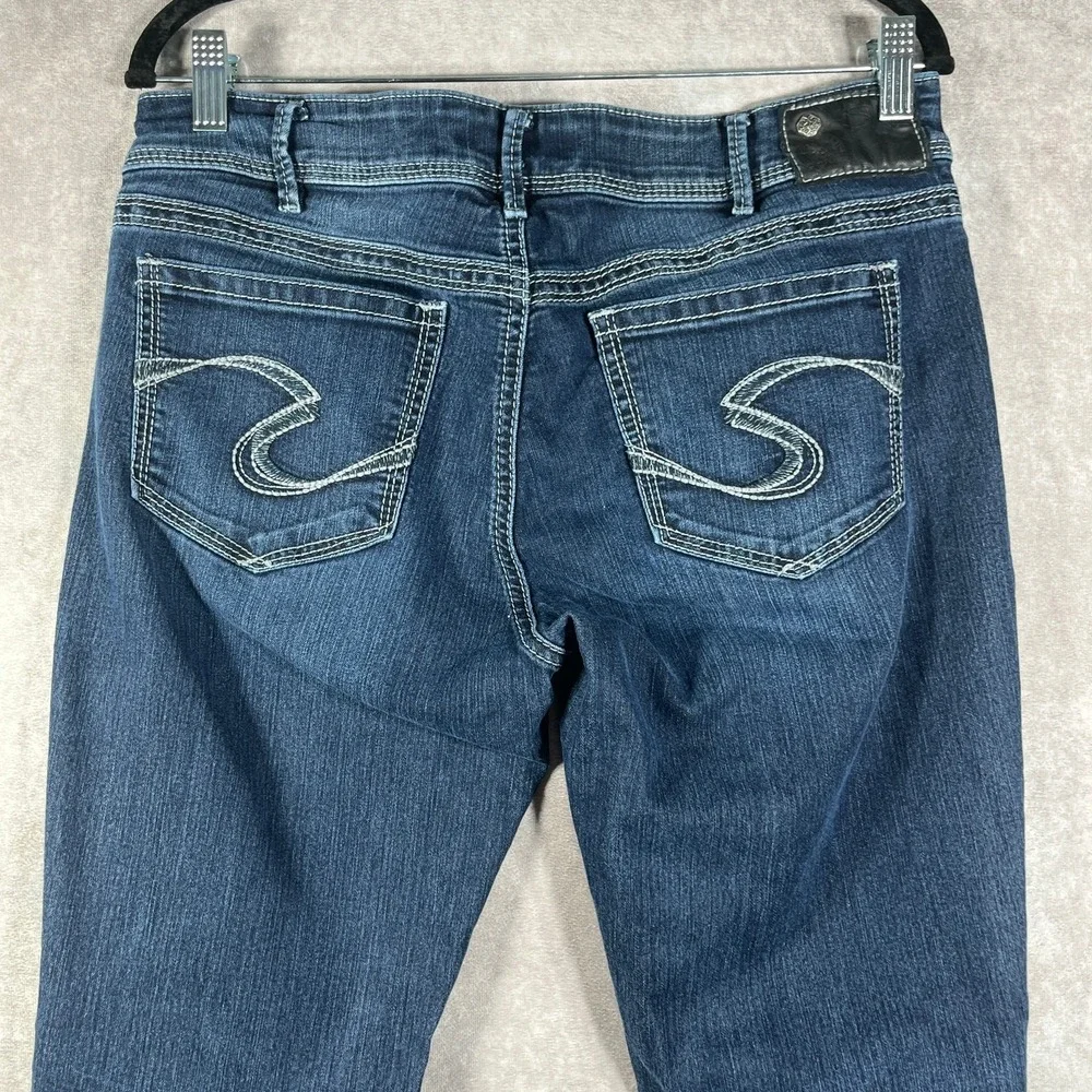 Silver Jeans Co. Suki Straight Jeans Womens Size 32 Blue Dark Wash Denim‎ Casual